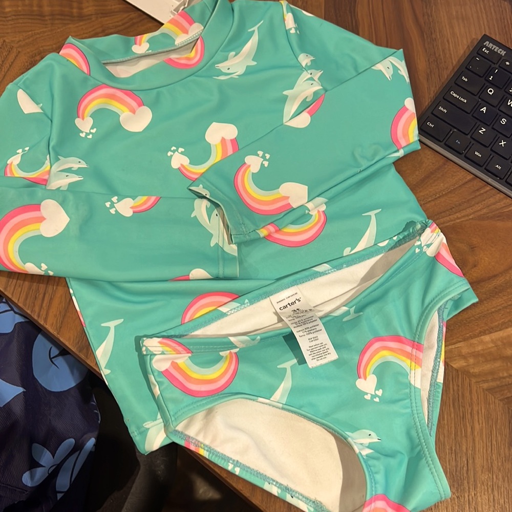 Carter’s toddler girl rash guard set, size 3T